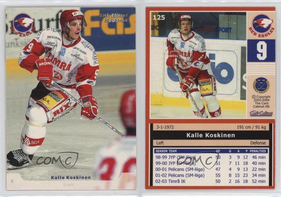 2003-04 Card Cabinet SHL Elitset Kalle Koskinen #125