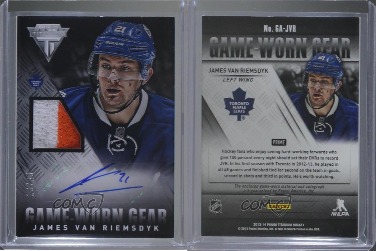 2013-14 Panini Titanium Game-Worn Gear Prime /25 James van Riemsdyk #GA-JVR Auto