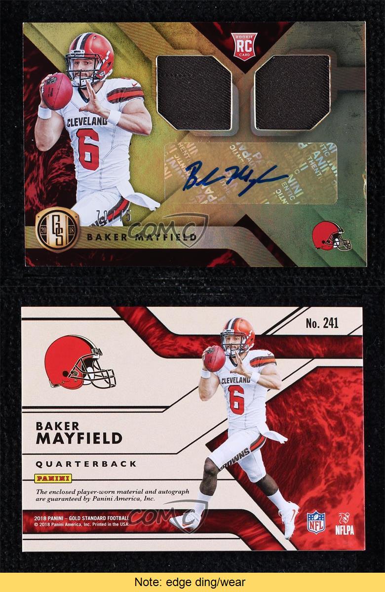 2018 Panini Gold Standard Jersey Double /75 Baker Mayfield #241 Rookie soldes Auto RC
