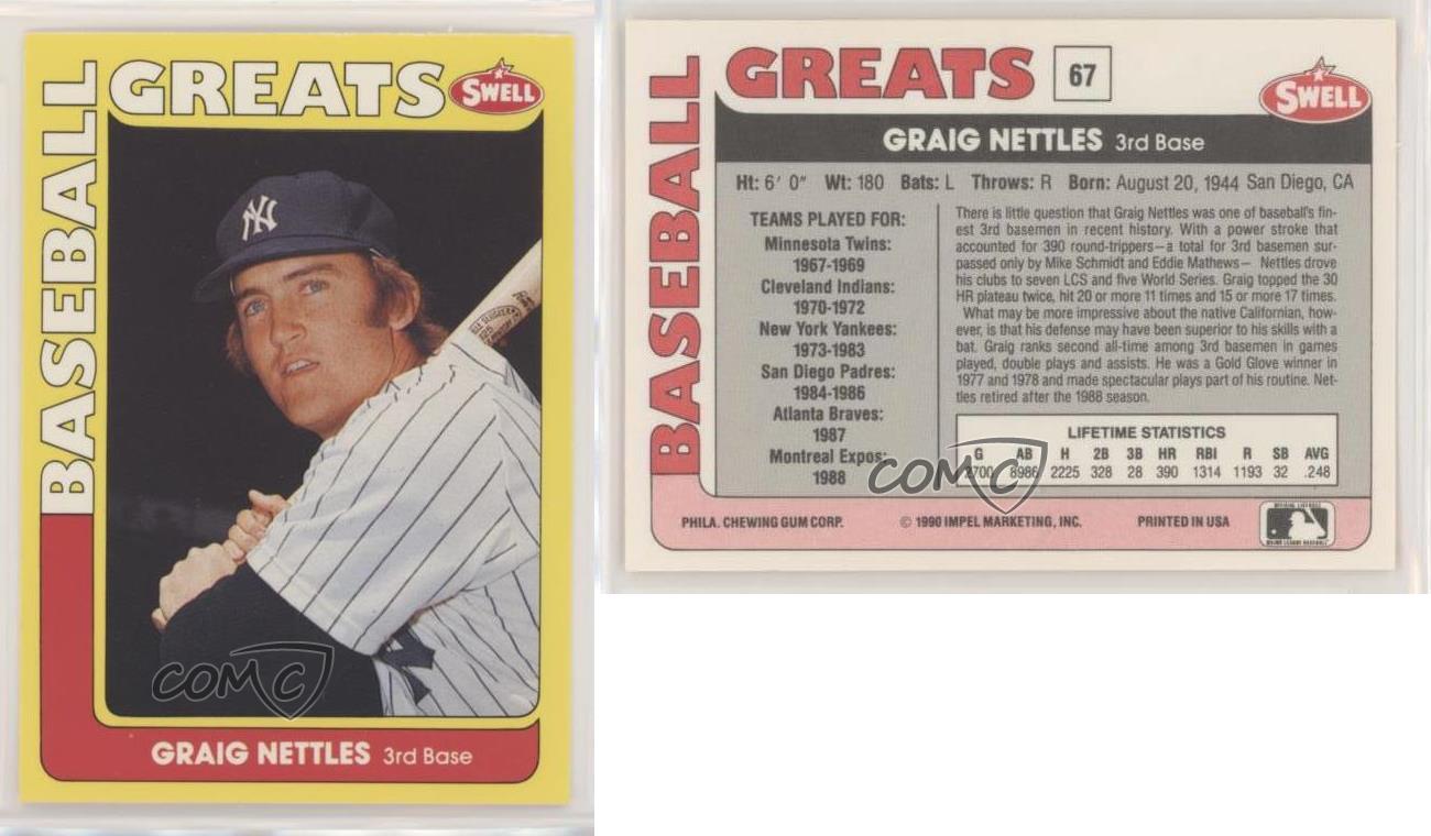 1991 Swell Baseball Greats Graig Nettles #67