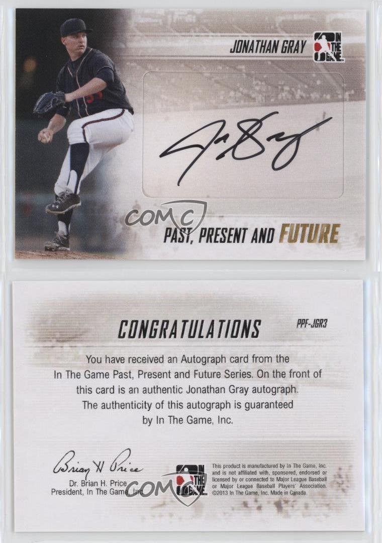 2013 ITG Past Present and Future Auto Jon Gray Jonathan Gray #PPF-JGR3 Auto - Picture 3 of 4