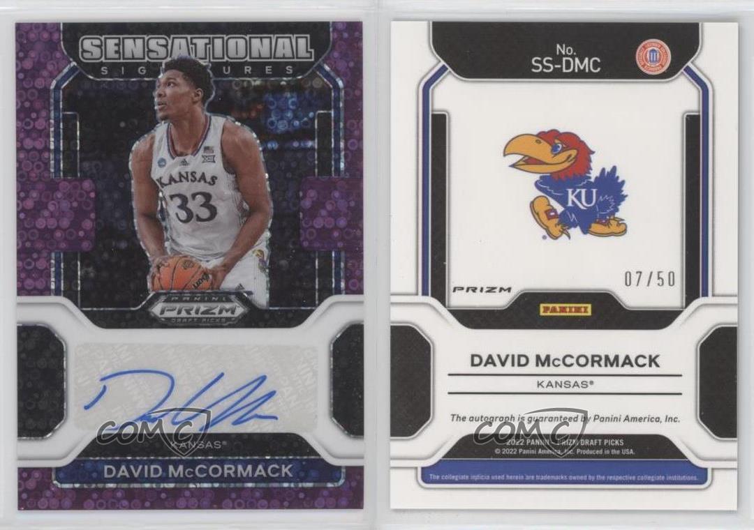 2022-23 Panini Prizm Draft Picks Purple Circles /50 David McCormack #SS-DMC Auto - Picture 3 of 4
