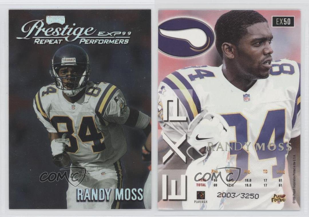 1999 Playoff Prestige EXP Repeat Performers Reflections Silver Randy le plus cher Moss HOF