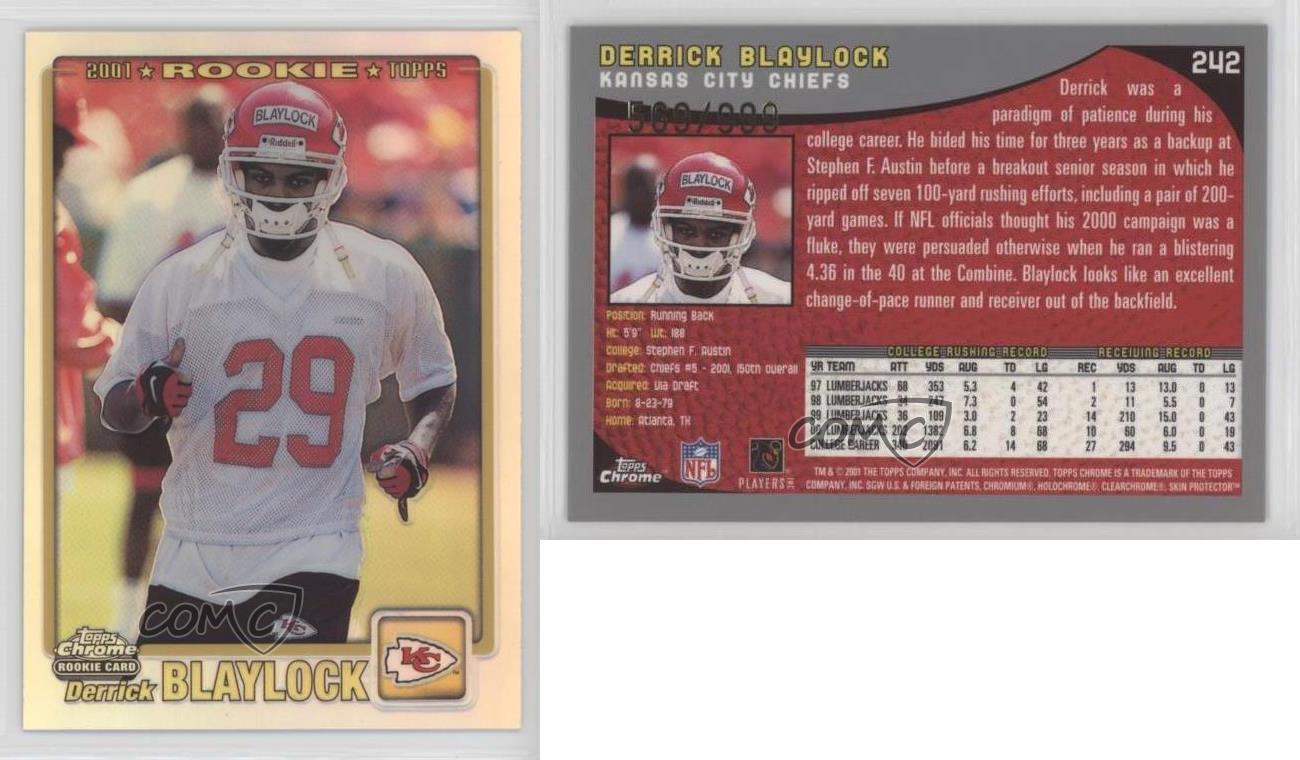 2001 Topps Chrome Rookie Refractor /999 Derrick Blaylock #242 - Picture 4 of 4