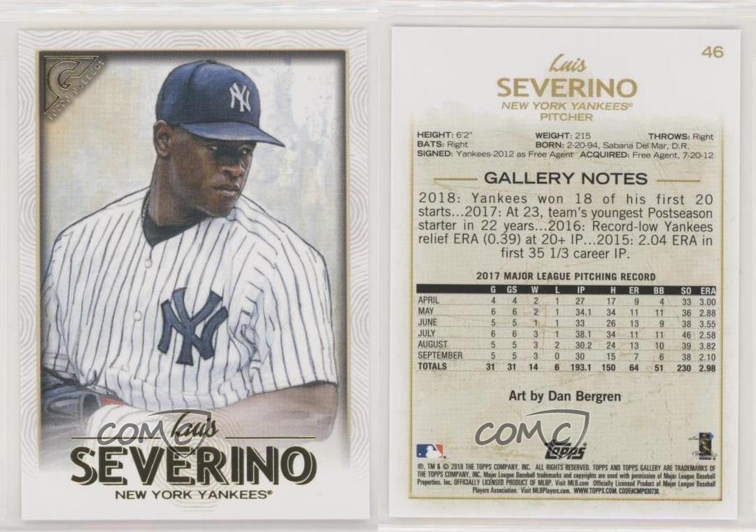 Details About 2018 Topps Gallery Luis Severino 46
