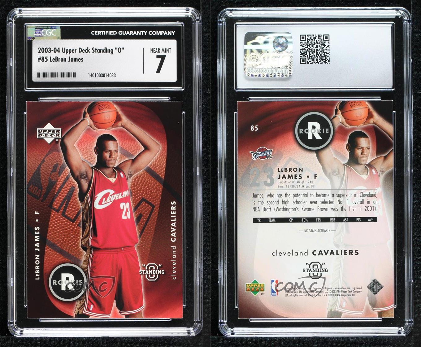 2003-04 Upper Deck Standing O Rookie LeBron James #85 CGC 7 2003-04 Upper Deck Standing O Rookie LeBron James #85 CGC 7