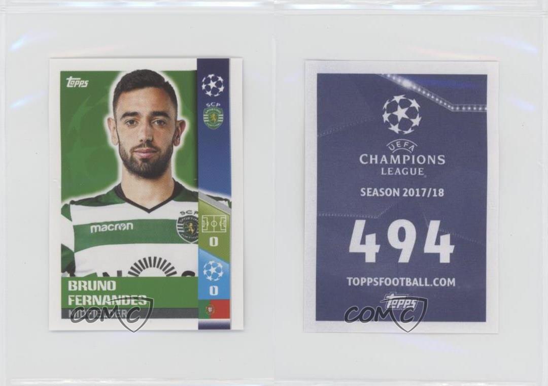 Topps Champions League Rookie Sticker 17/18 Bruno Fernandes Man United Sporting 