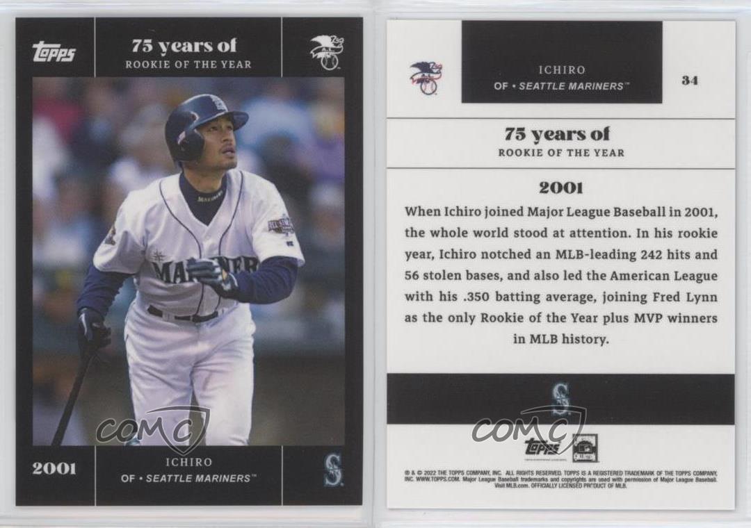 2022 Topps Rookie of the Year 75th Anniversary Ichiro Suzuki #34 Mariners