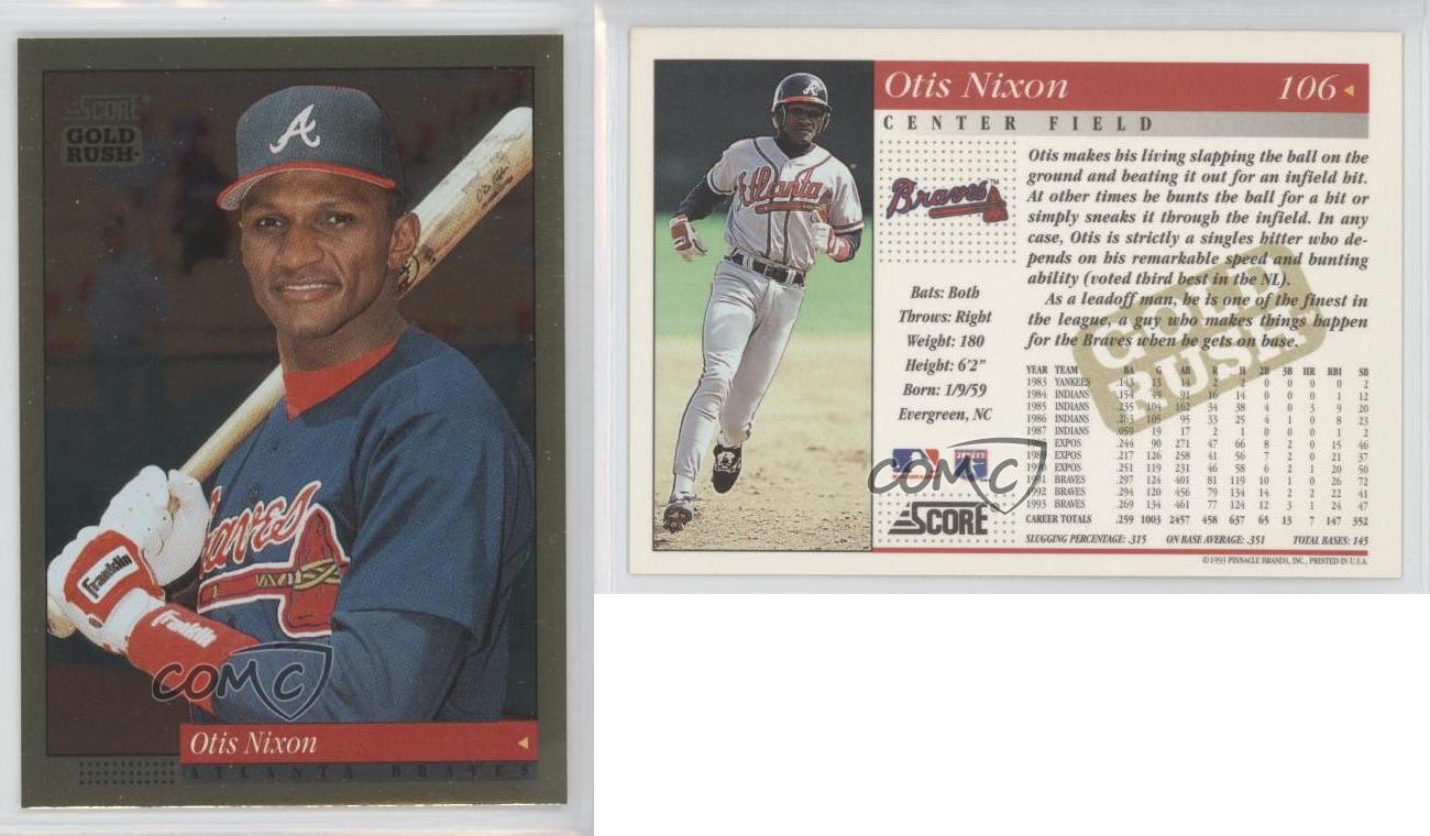 1994 Score Gold Rush 106 Otis Nixon Atlanta Braves Baseball Card eBay