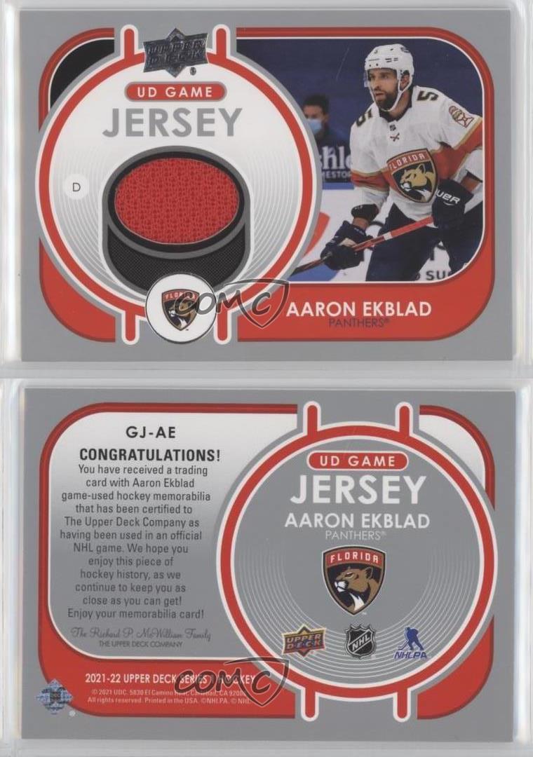 2021-22 Upper Deck Series 1 UD Game Jersey Aaron Ekblad #GJ-AE