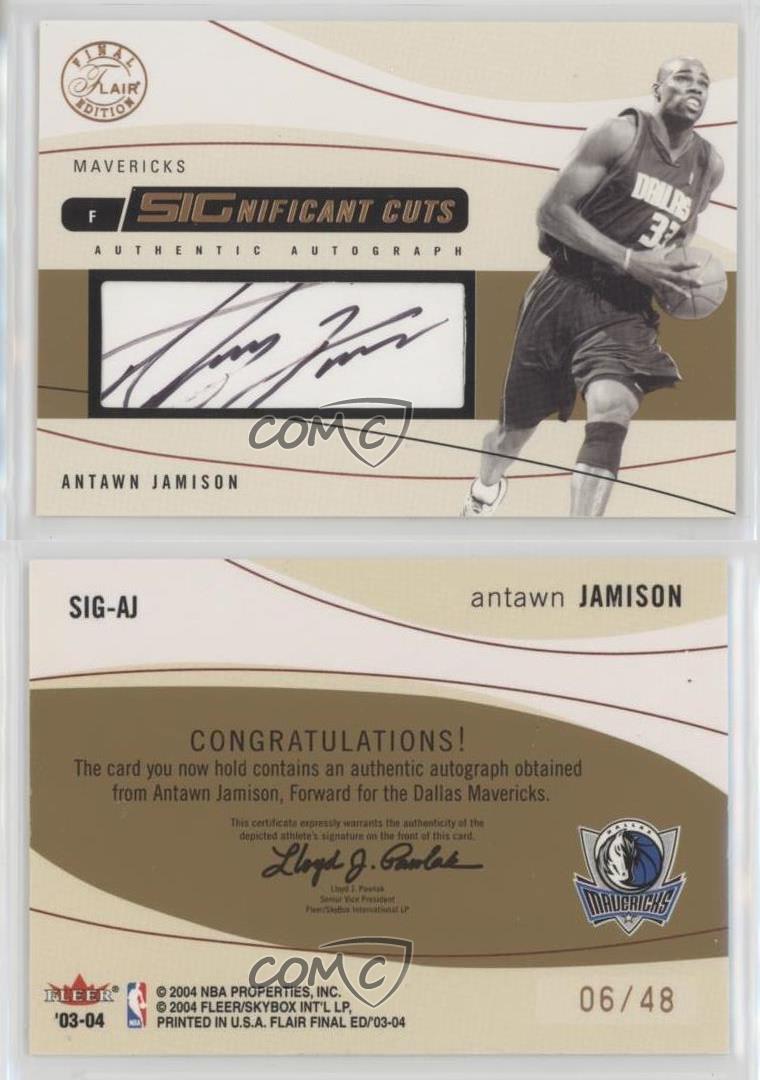 2003-04 Flair Final Edition SIGnificant Cuts /48 Antawn Jamison #SIG-AJ Auto - Picture 3 of 3