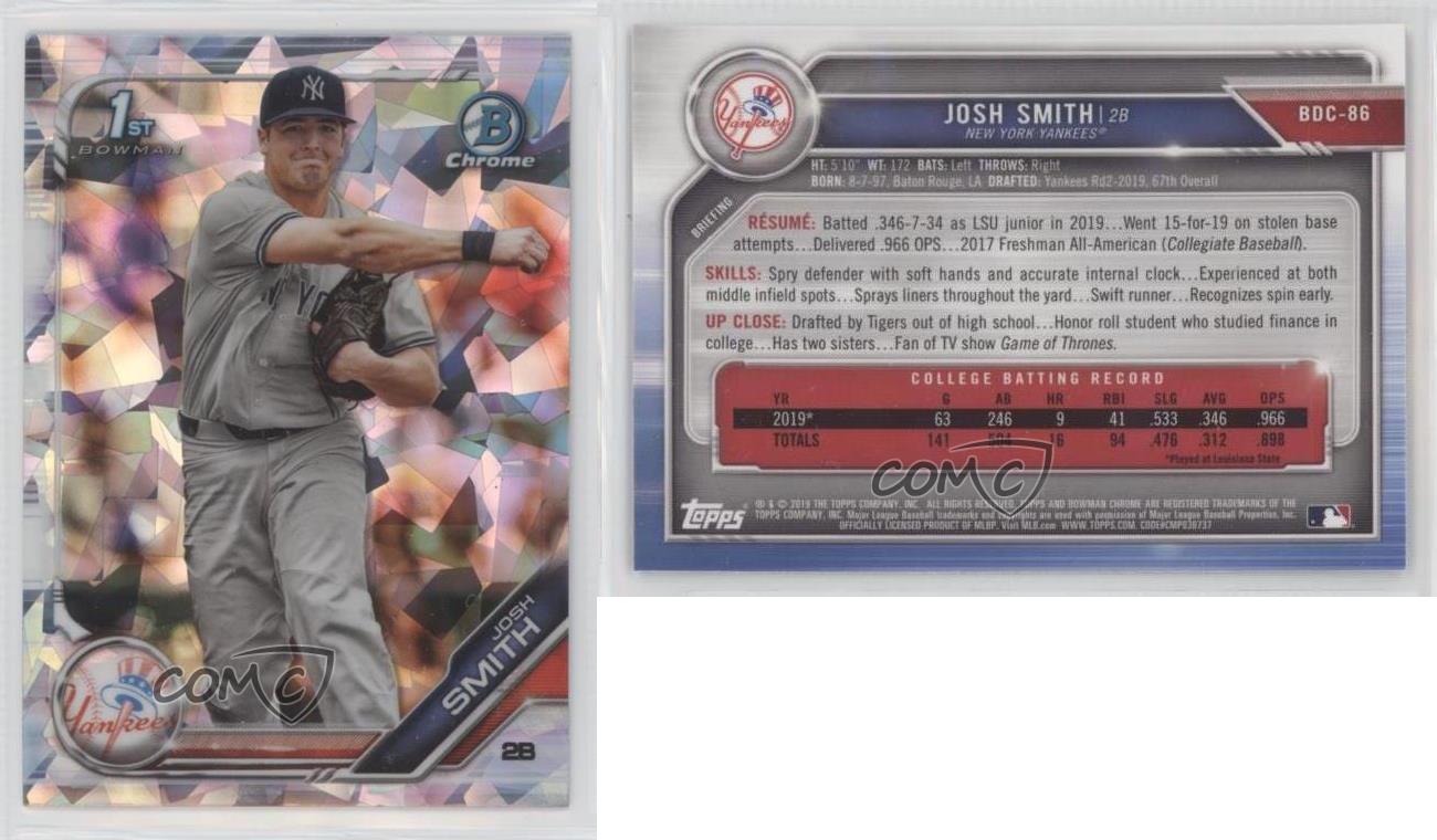 2019 Bowman Chrome Draft Sapphire Edition Josh Smith #BDC-86 - Zdjęcie 4 z 6