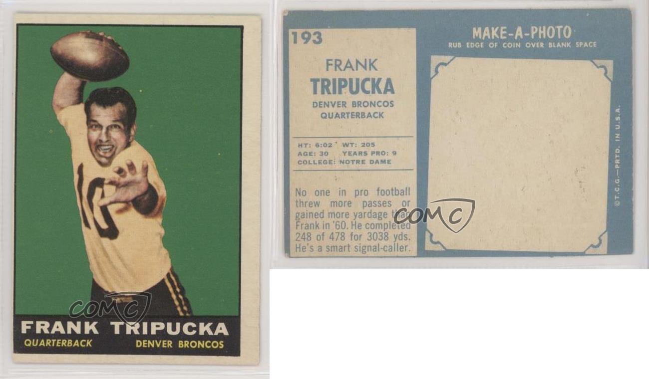 1961 Topps Frank Tripucka