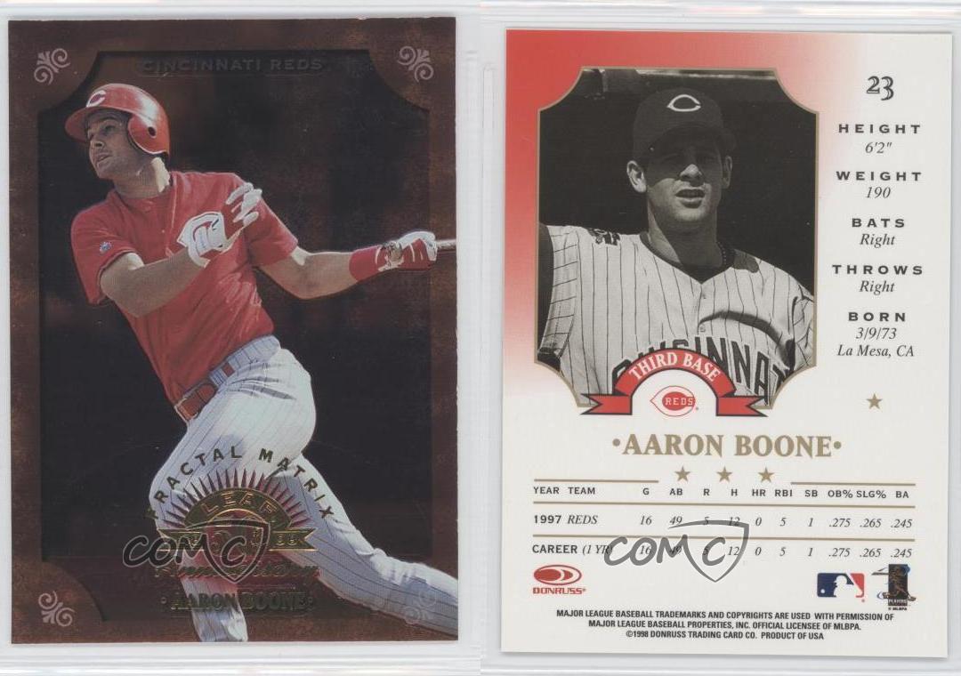 Aaron Boone 1998 Donruss Signature Series Autographed Baseball Card
