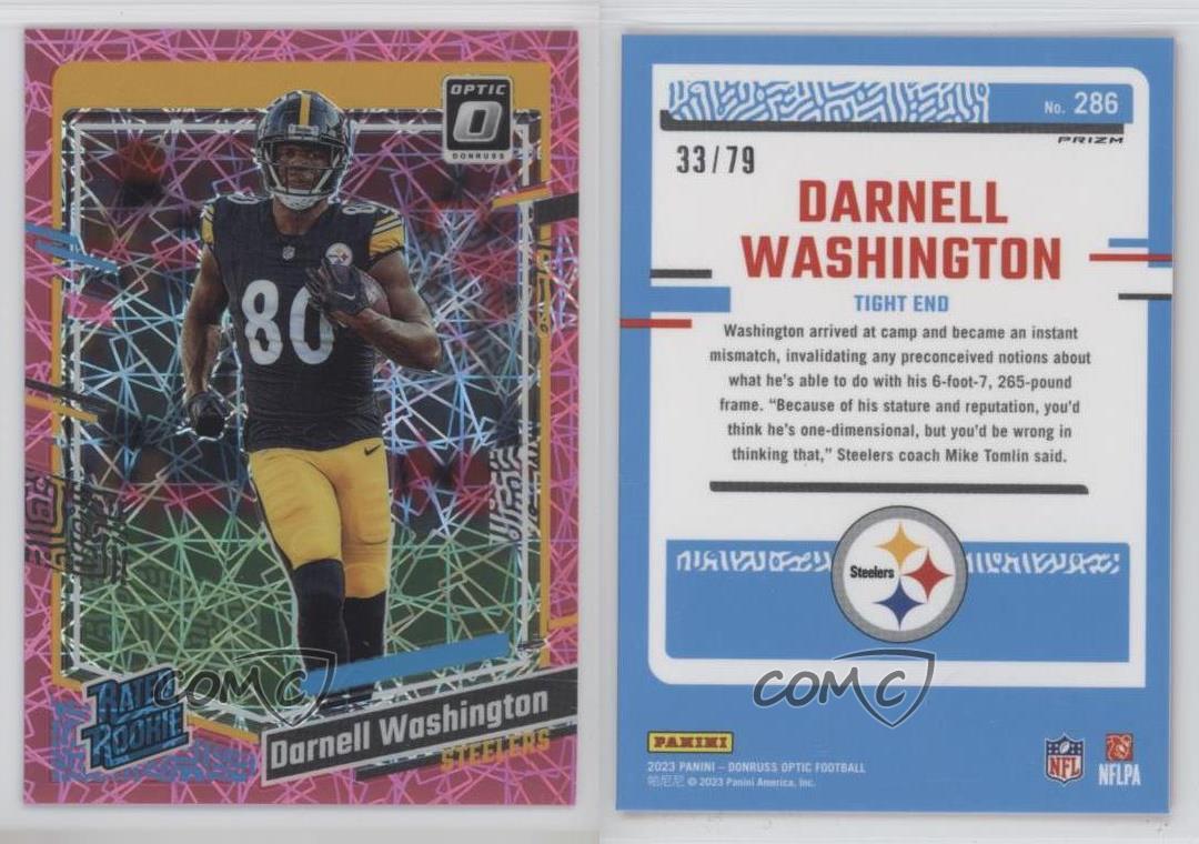 2023 Donruss Optic Rated Pink Velocity Prizm /79 Darnell Washington Rookie RC