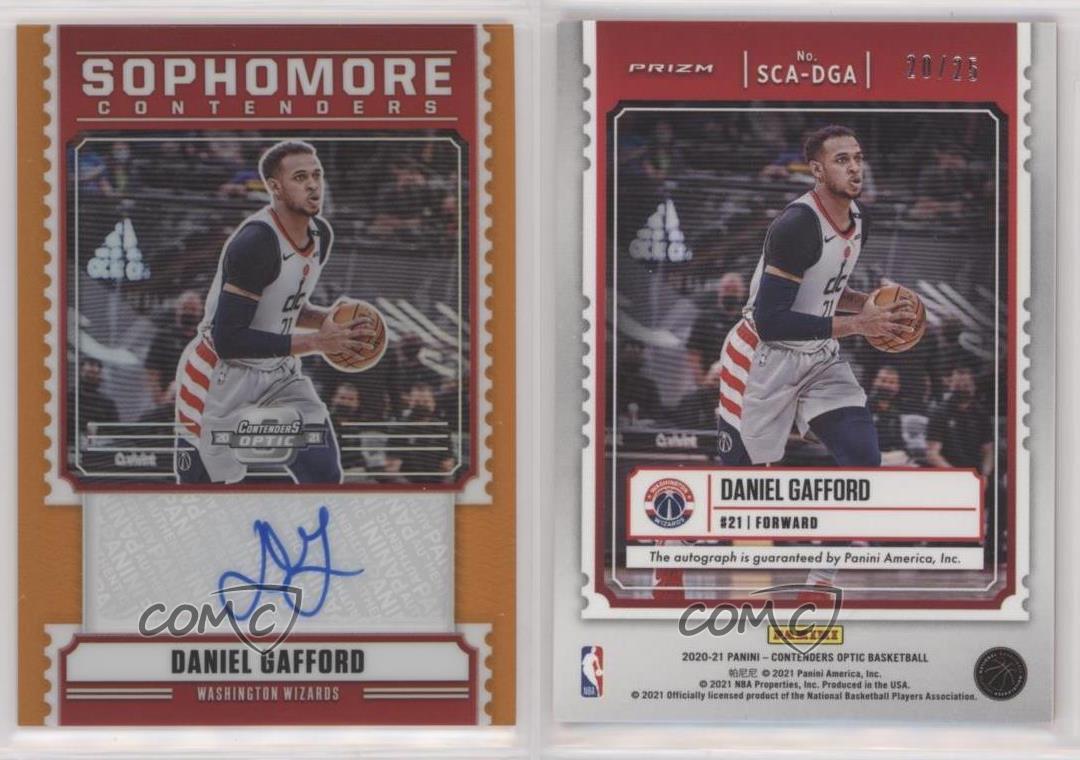 2020-21 Panini Contenders Optic Sophomore Orange Prizm /25 Daniel Gafford Auto