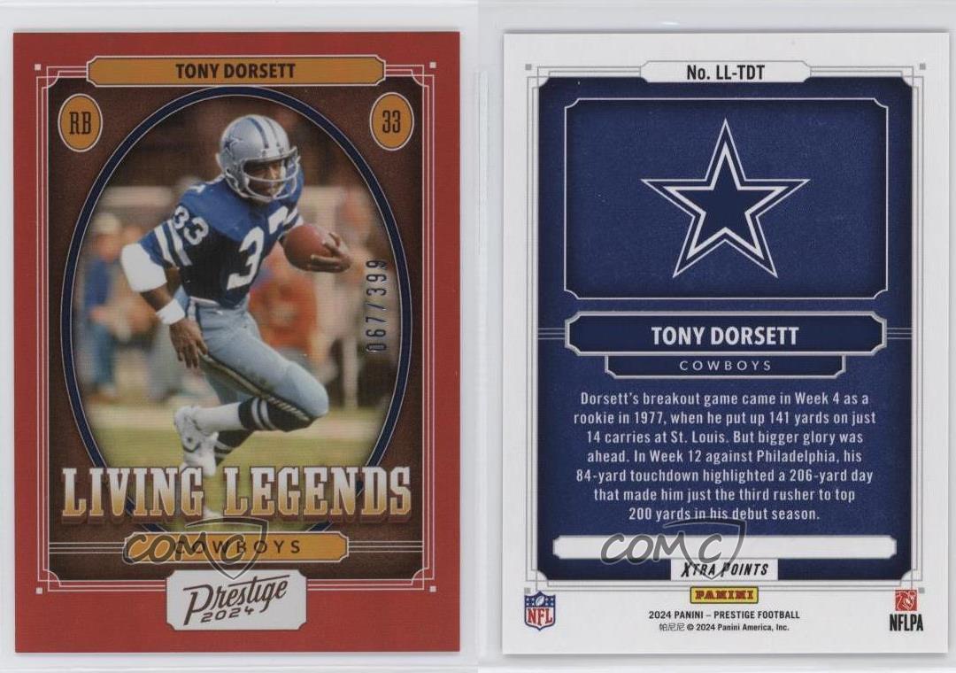 2024 Panini Prestige Living Legends Xtra Points Red /399 Tony Dorsett HOF