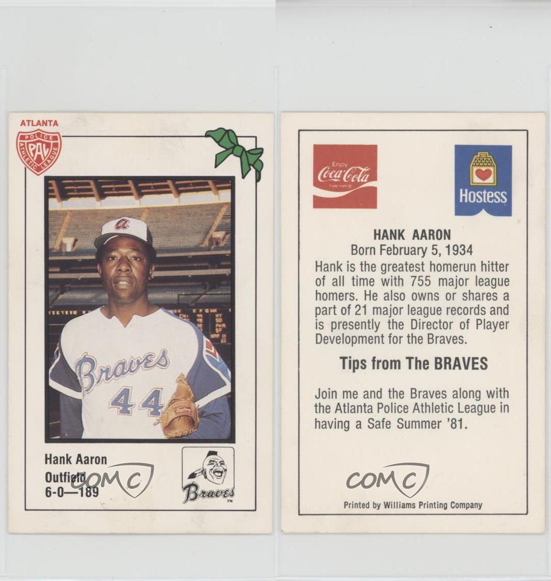 1981 Braves Police #44 Hank Aaron CO - NM-MT