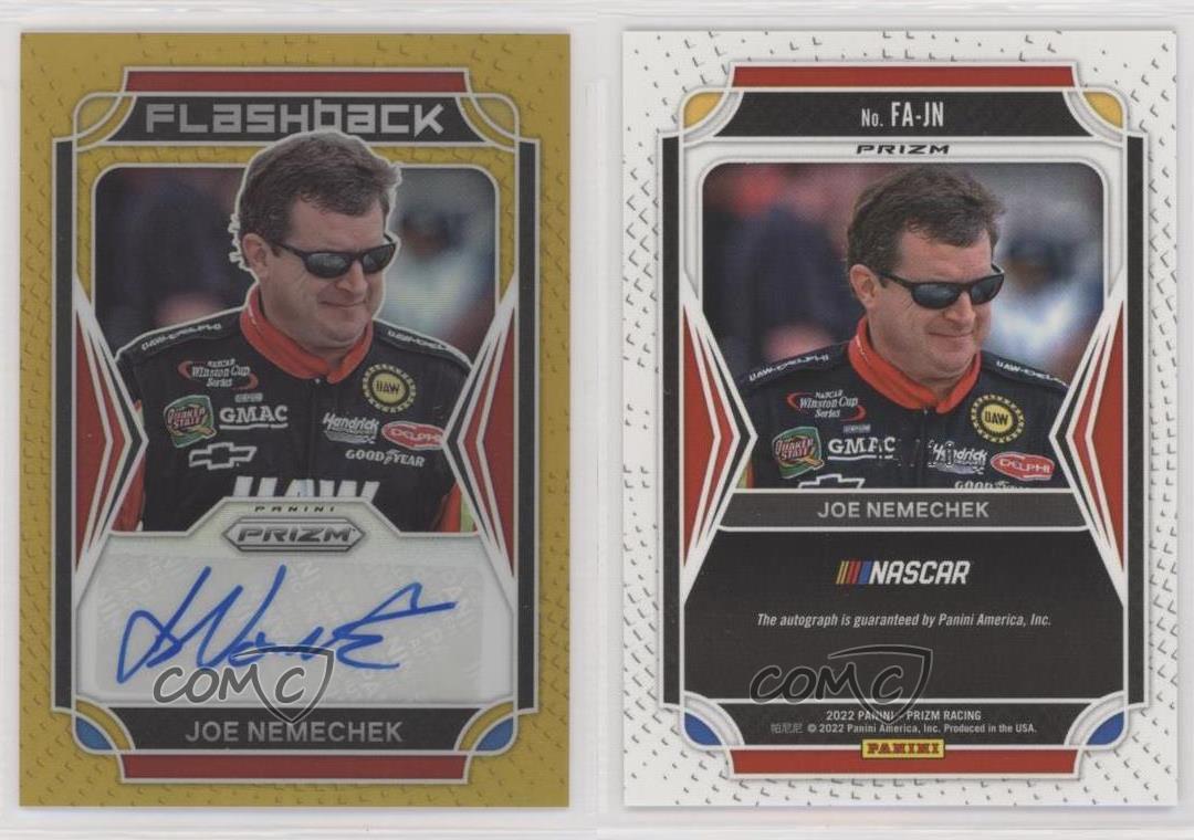 2022 Panini Prizm Flashback Auto Gold Prizm /10 Joe Nemechek #FA-JN Auto - Foto 3 di 4