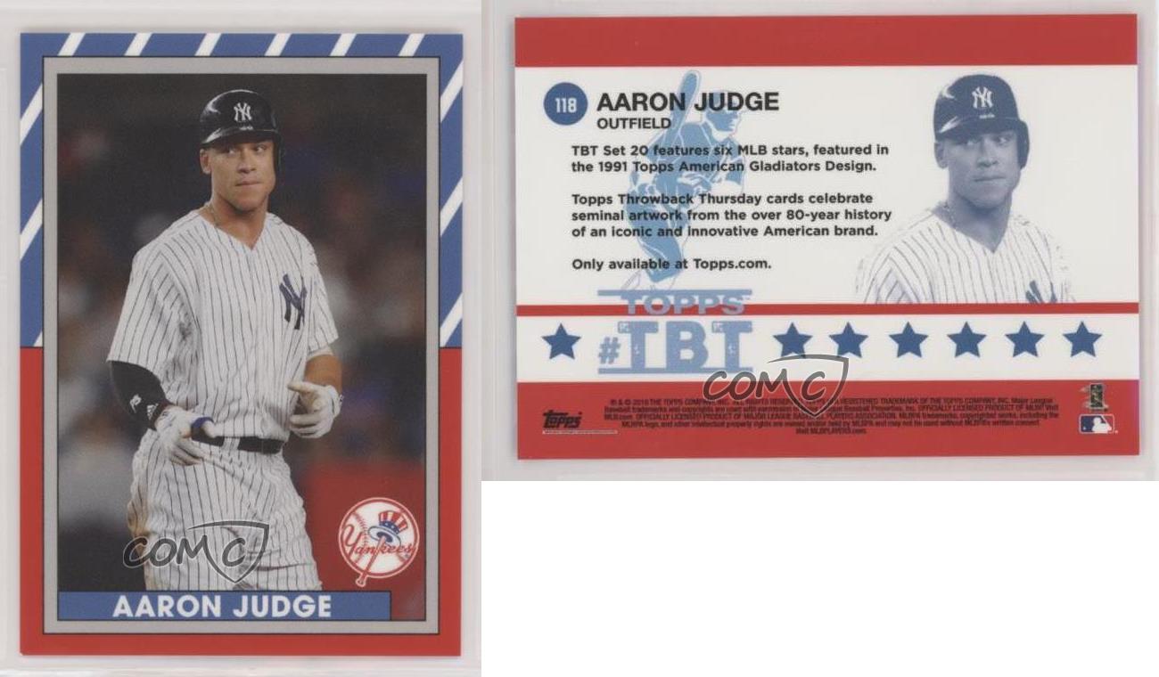 AARON JUDGE 2018 Topps Throwback Thursday #118 ~ Print Run /691 ~ YANKEES