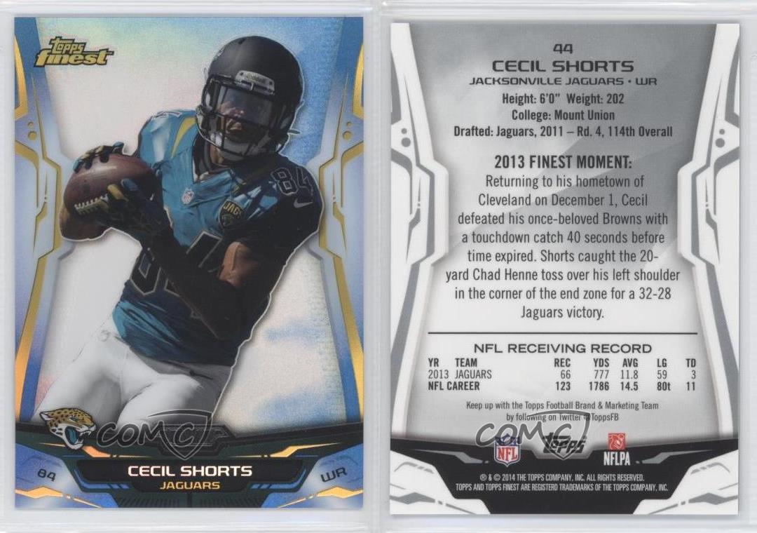 2014 Topps Finest Blue Refractor /99 Cecil Shorts #44 | eBay