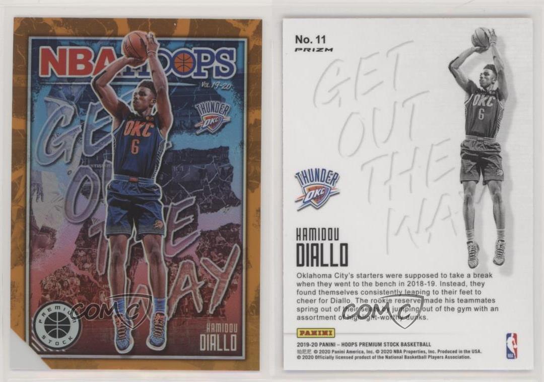 Panini NBA Hoops 2019-20 Premium Stock Get Out the Way Orange Hamidou tendance Diallo #11