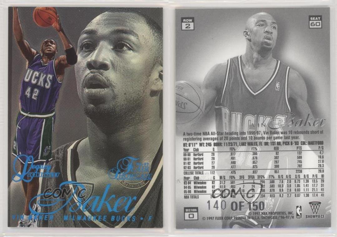 1996-97 Flair Showcase Legacy Collection Rang 2 /150 Vin Baker boutiques #60