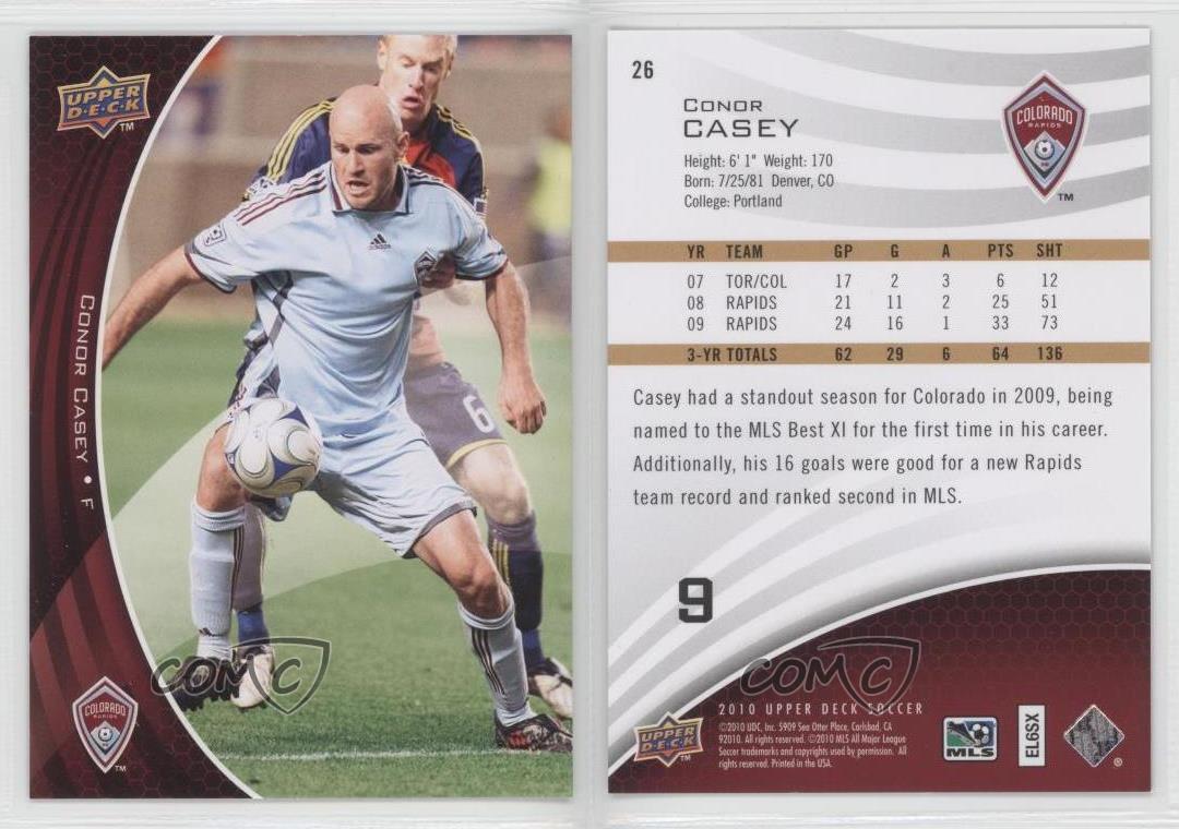 CONOR CASEY /"GOLDEN BOOT GB10/" UD MLS SOCCER 2009