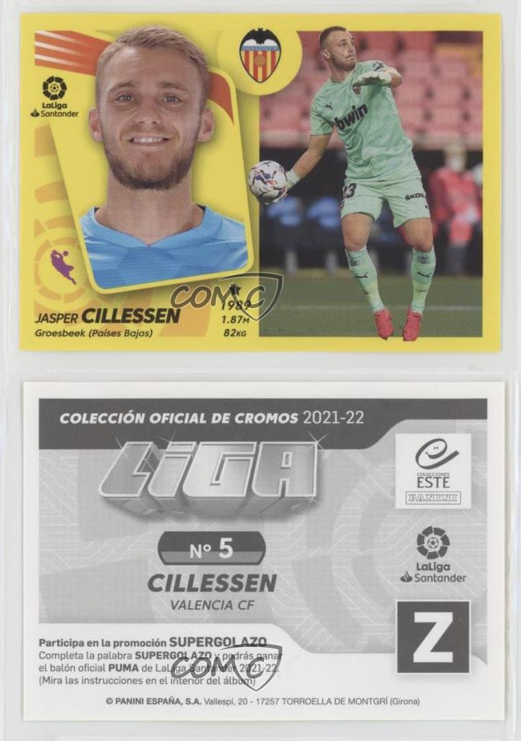 2021-22 Panini La Liga Santander Este Stickers Valencia CF Jasper Cillessen  #5 | eBay