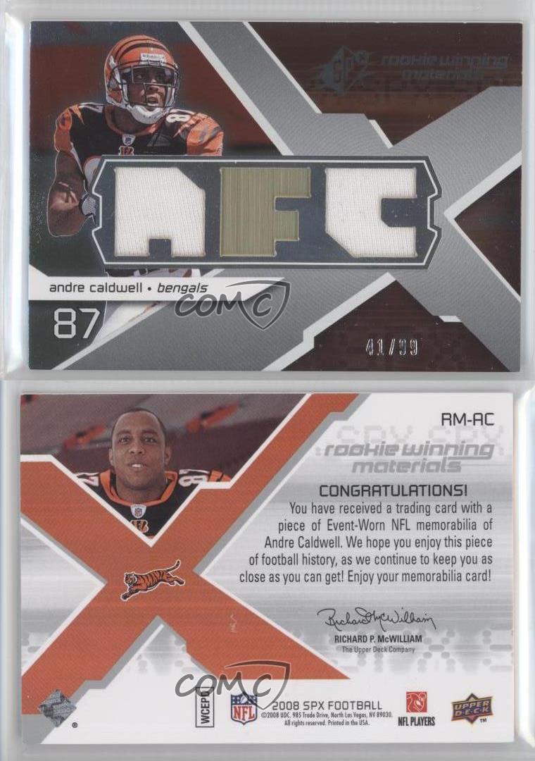 2008 SPx Andre Caldwell RC Dual Jersey Conference Letters #/99
