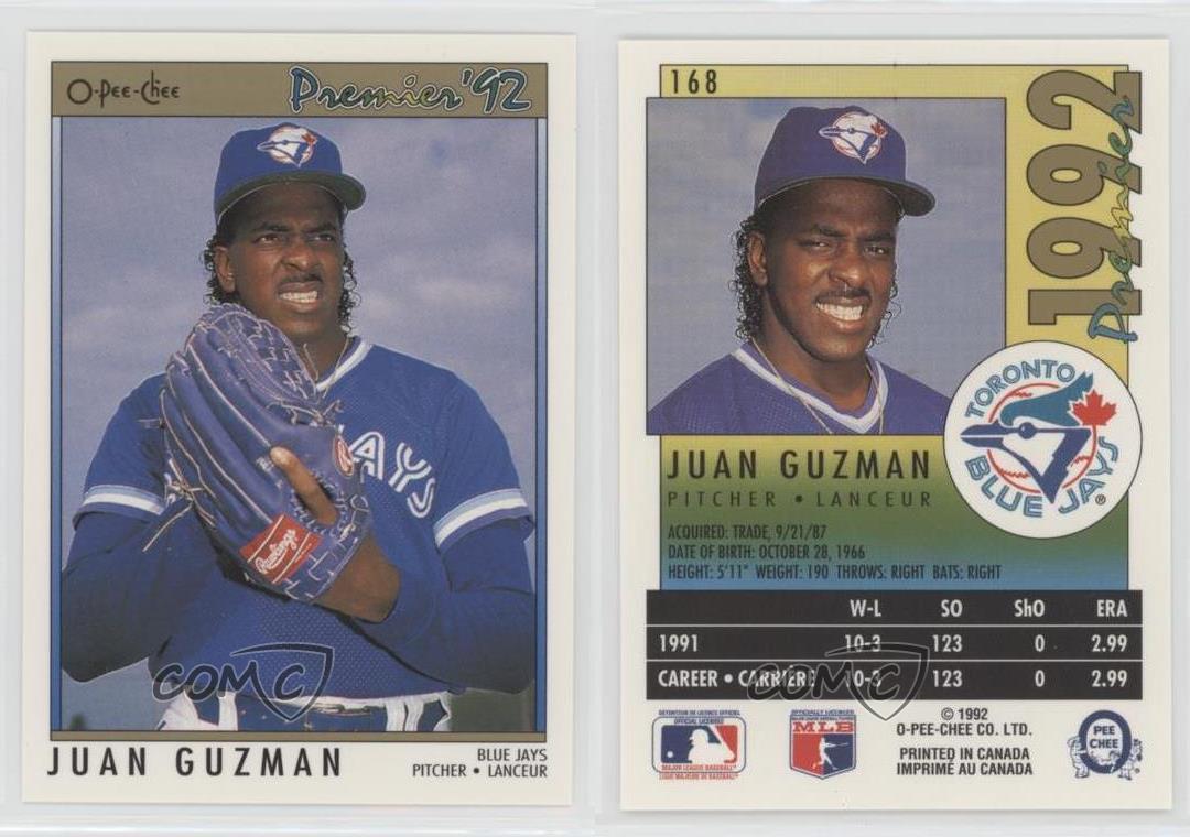 1992 O-Pee-Chee Premier - [Base] #168 - Juan Guzman