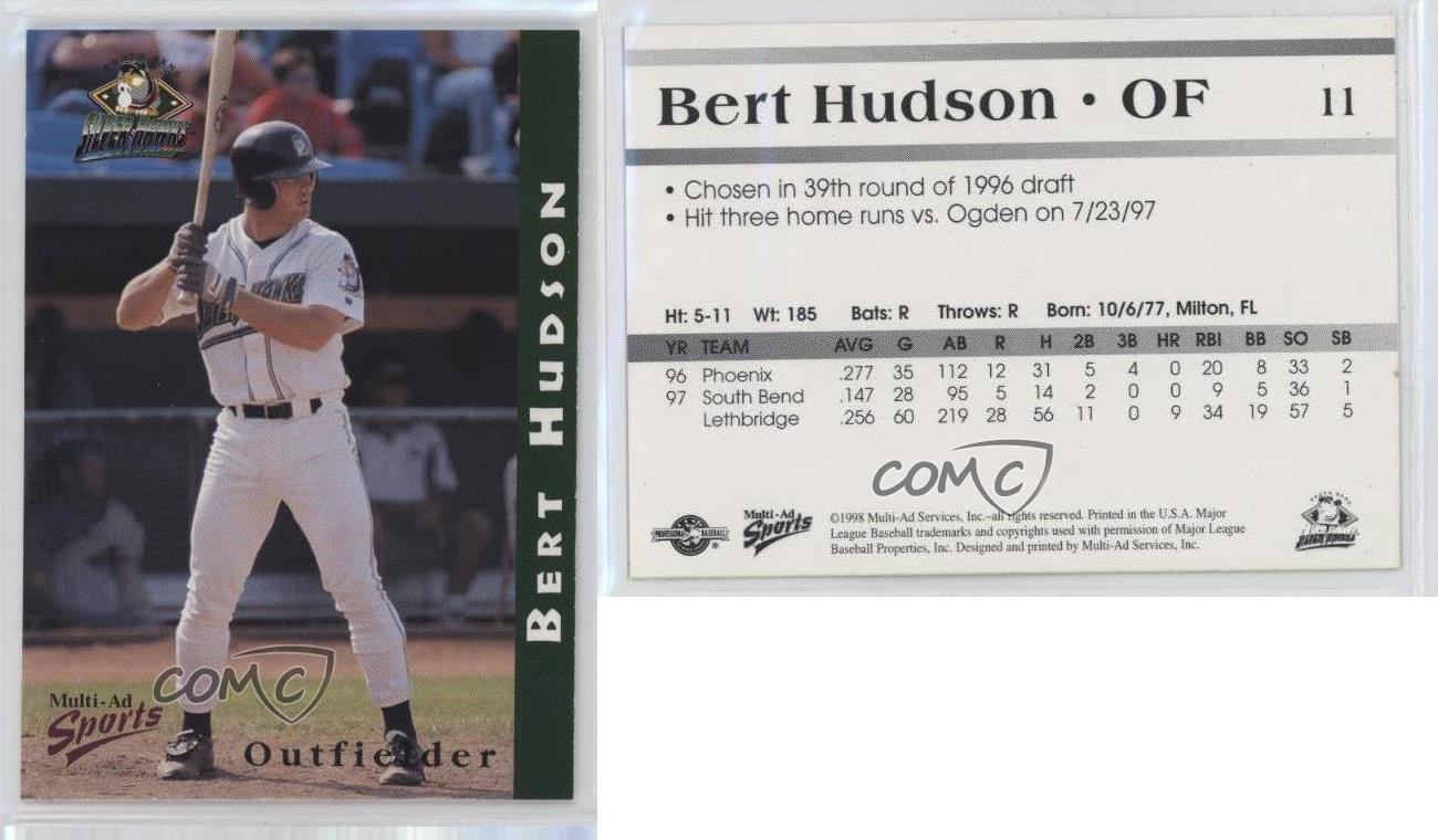 économies 1998 Multi-annonces Sports South Bend Silver Hawks Bert Hudson #11