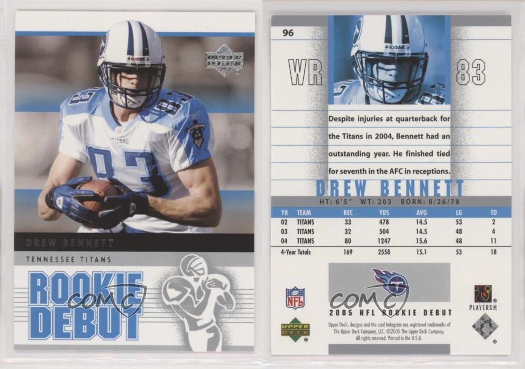 Drew Bennett - Tennessee Titans (NFL Football Card) 2005 Upper Deck Rookie  Debut # 96 Mint