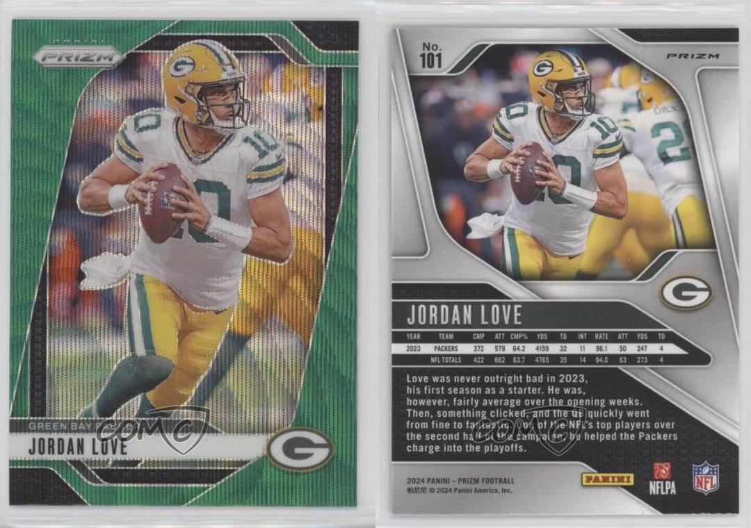 Panini Prizm Green expédition Wave Prizm Jordan Love 2024 #101