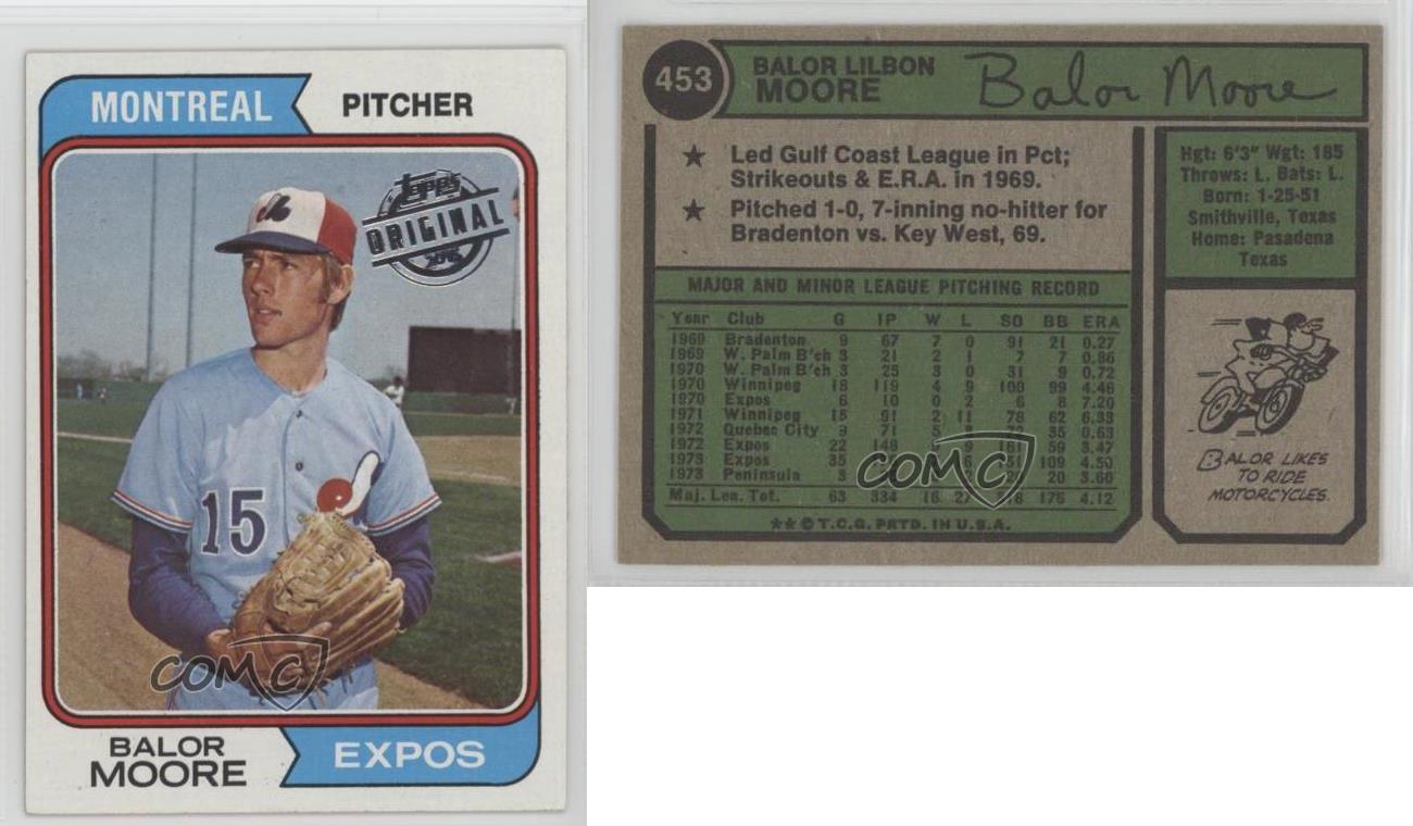 2015 Topps Originals Buybacks Balor Moore #1974-453 MLB Baseball Card