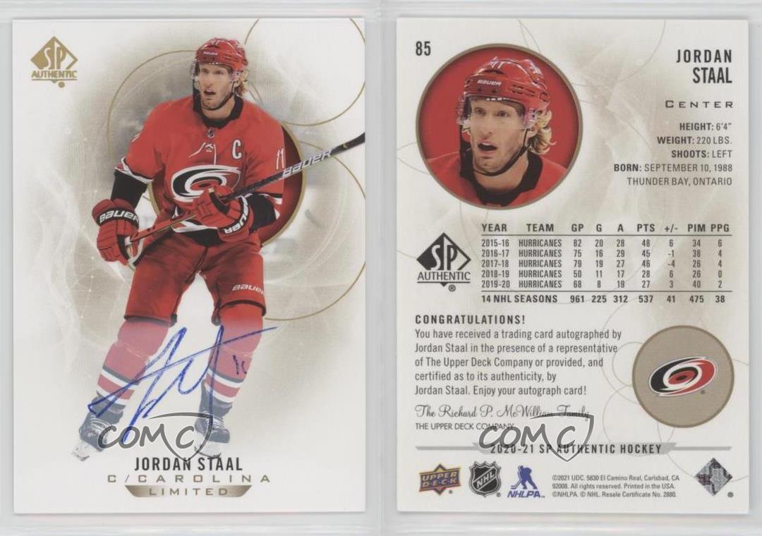 2020-21 SP Authentic Limited Auto Jordan Staal #85 Auto