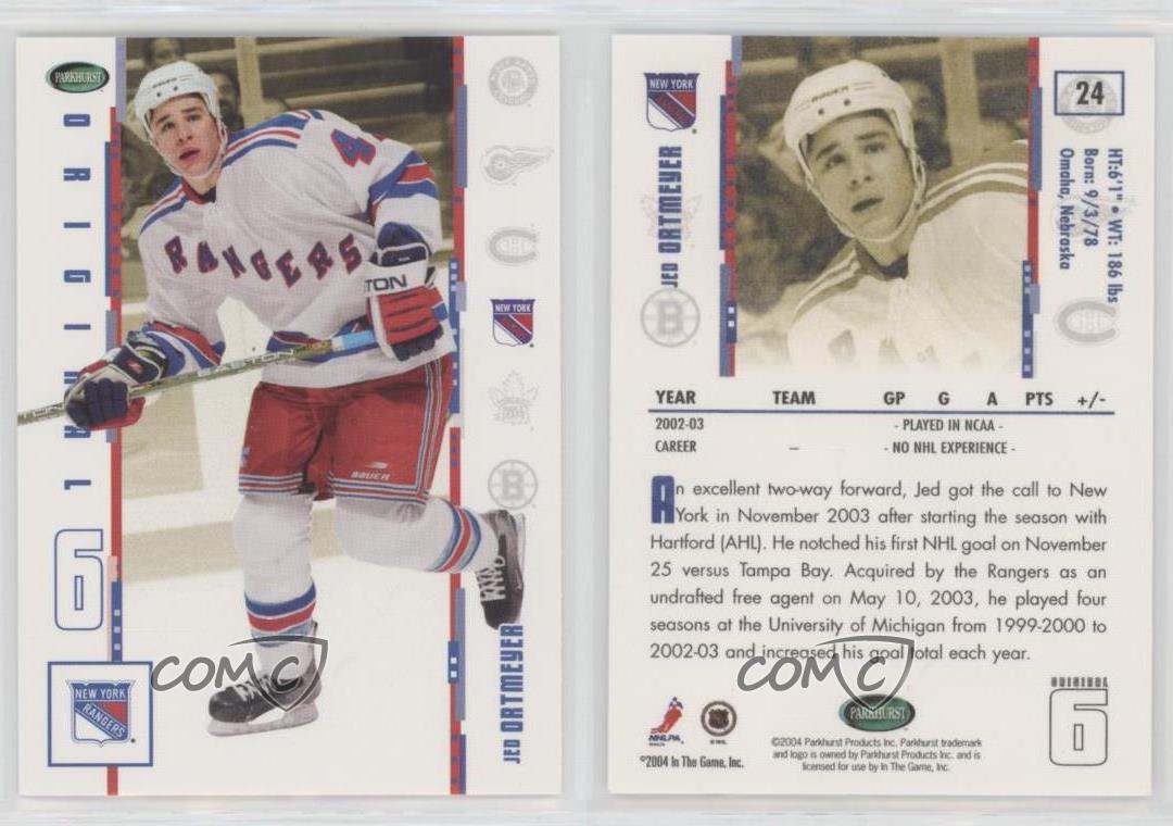 Lot Detail - 2003-04 Jed Ortmeyer New York Rangers Game-Used