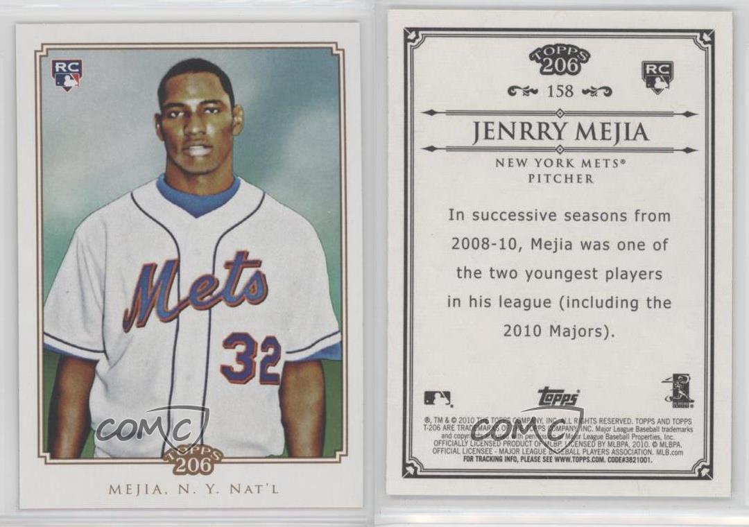 2010 Topps 206 Jenrry Mejia #158 Rookie RC - Bild 4 von 4