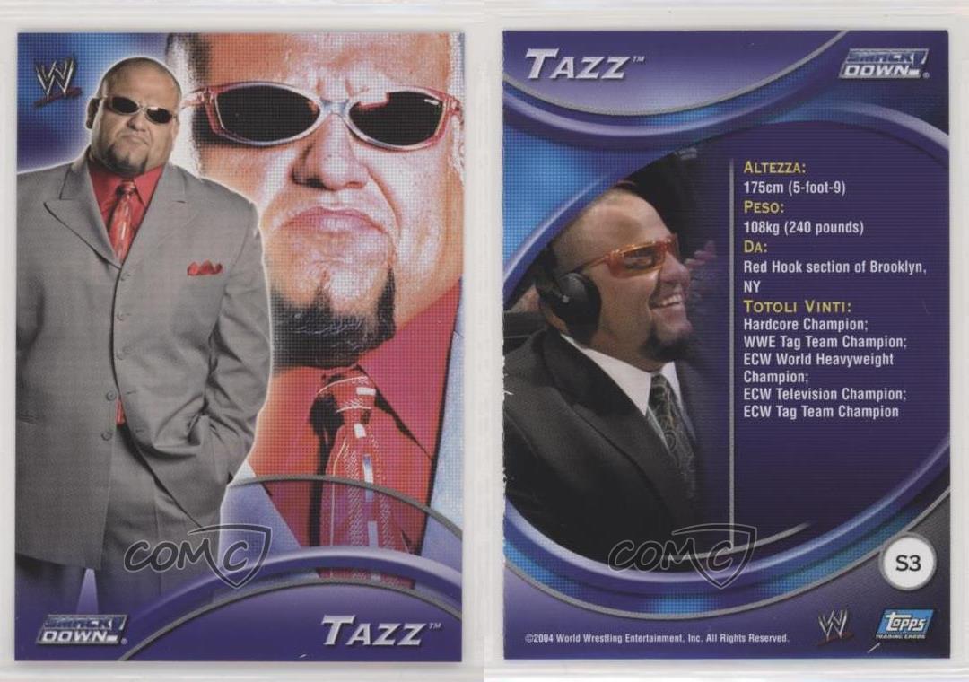 2004 Topps UK RAW & Smackdown! Apocalypse: Italian Edition Smackdown! Tazz #S3 - Picture 3 of 3
