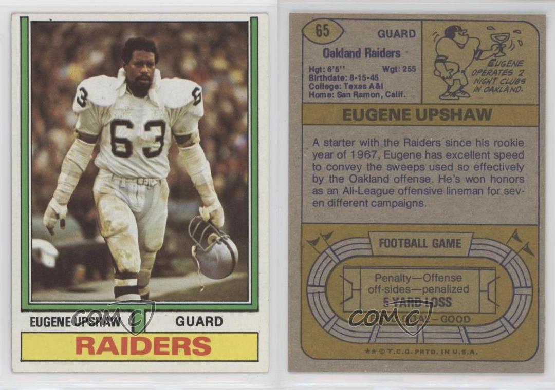 Gene Upshaw 1974 Topps #65 - Oakland Raiders at 's Sports  Collectibles Store