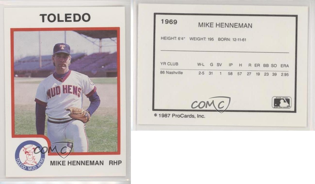 1987 ProCards Minor League Mike Henneman #1969 - Picture 3 of 4