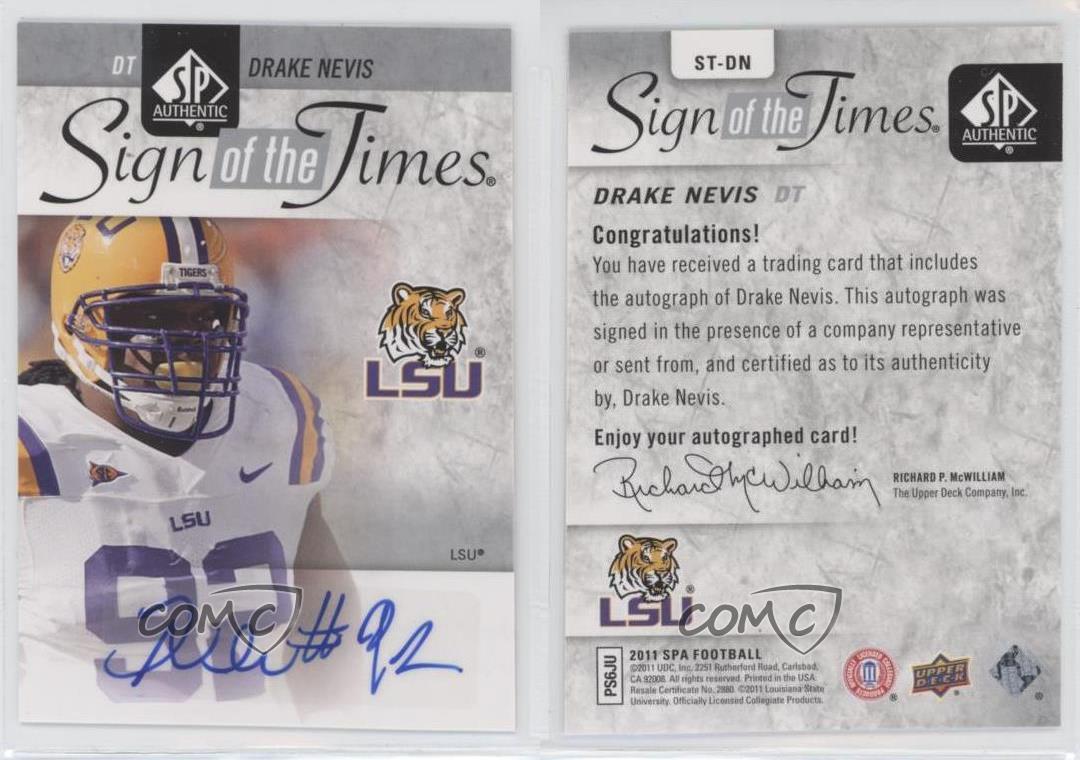 2011 SP Authentic Sign of the Times Drake Nevis #ST-DN Rookie Auto RC - Picture 3 of 4