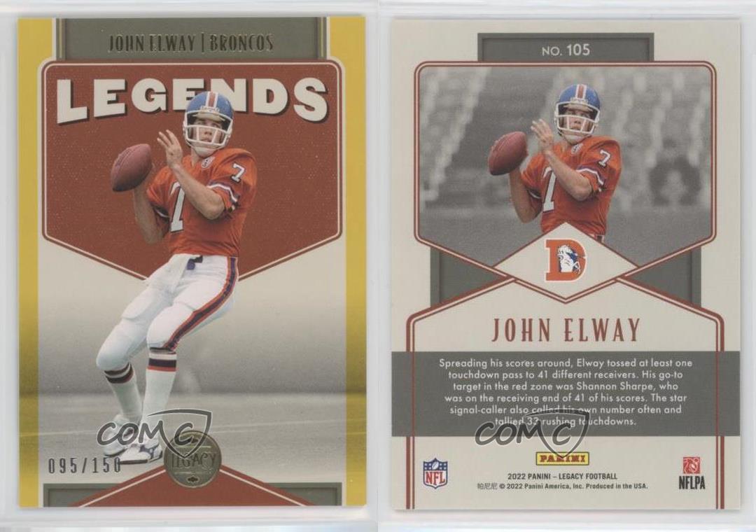 JOHN ELWAY 2022 PANINI LEGACY #105 LEGENDS YELLOW PARALLEL #012/150 BD4477  : Everything Else 