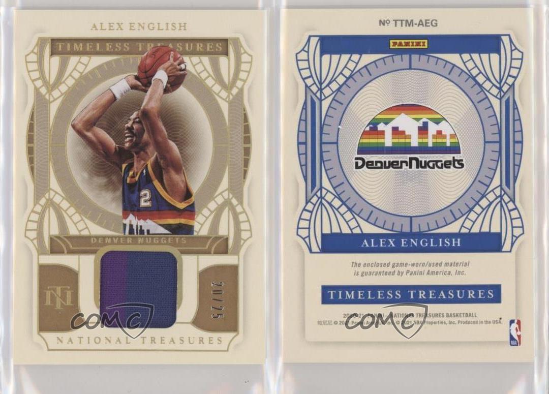 2020-21 Panini National Treasures Timeless Materials Prime /20 Alex English HOF