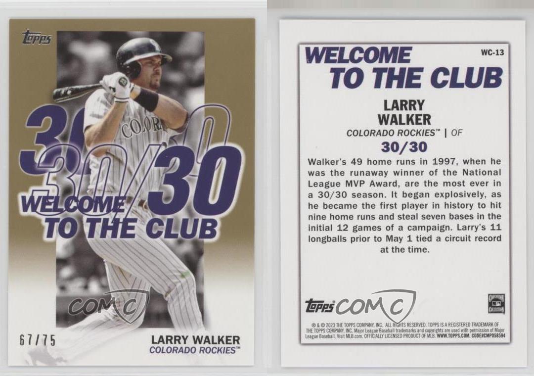 2023 Topps Series 1 Welcome to the Club Larry Walker 30/30 #WC-13