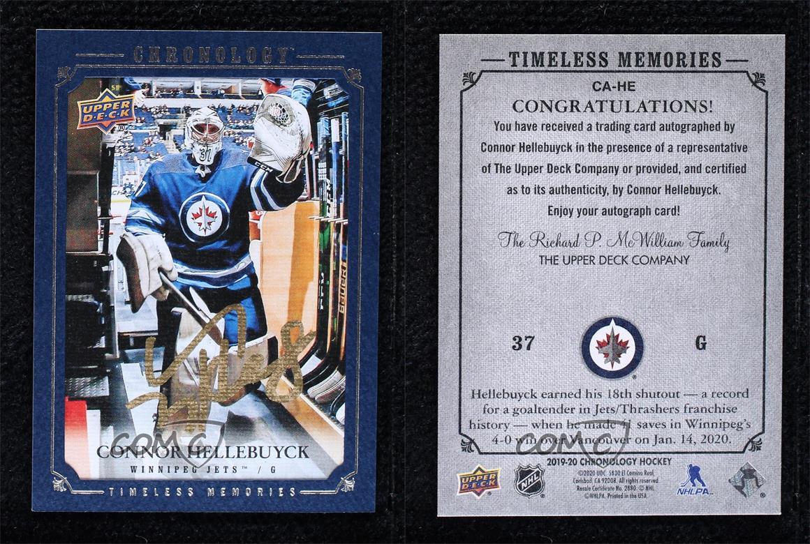 Connor Hellebuyck Autographed Jersey - 2019 2020 Upper Deck