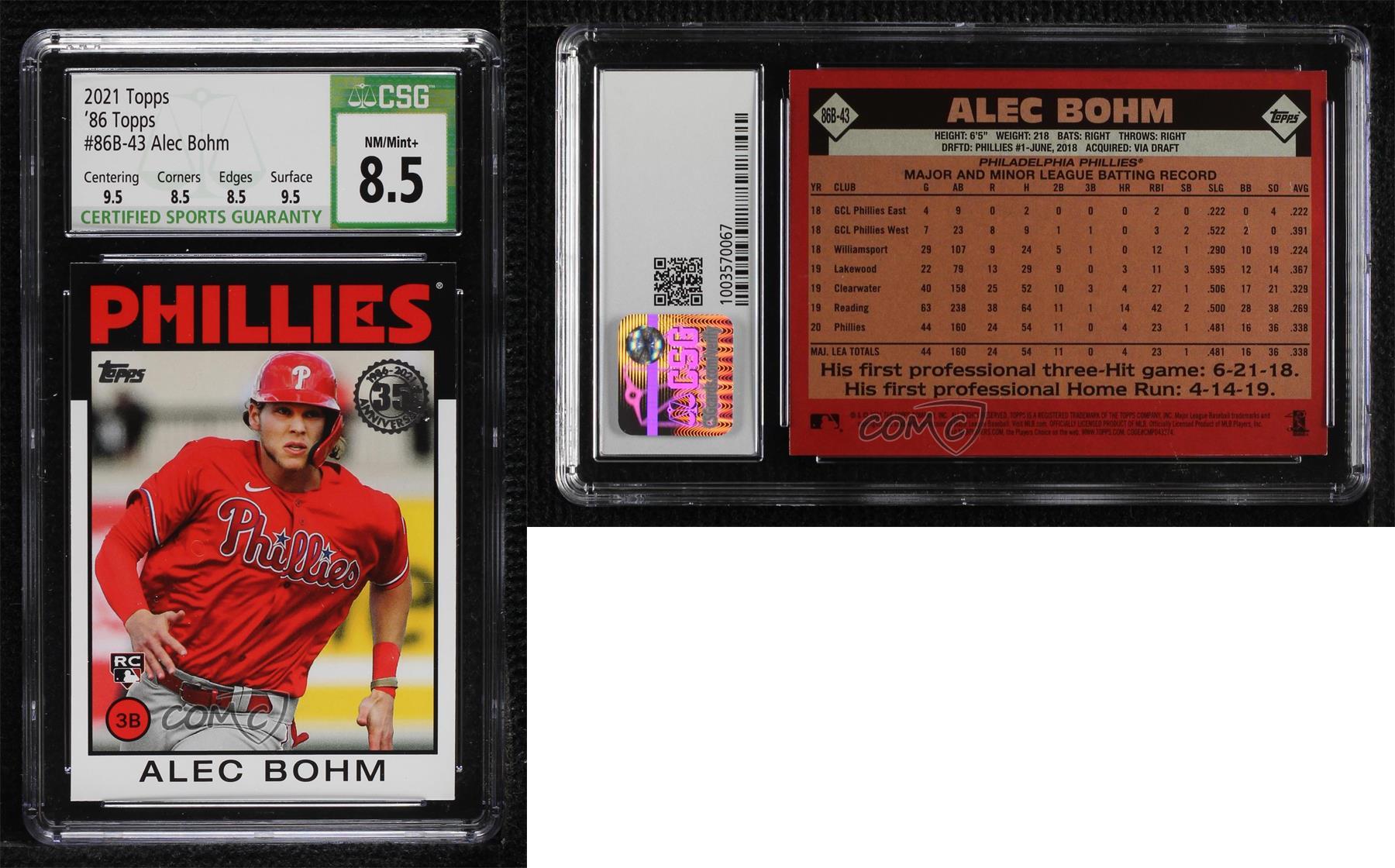 Alec Bohm 2021 Topps #86B-43 Philadelphia Phillies Rookie Card