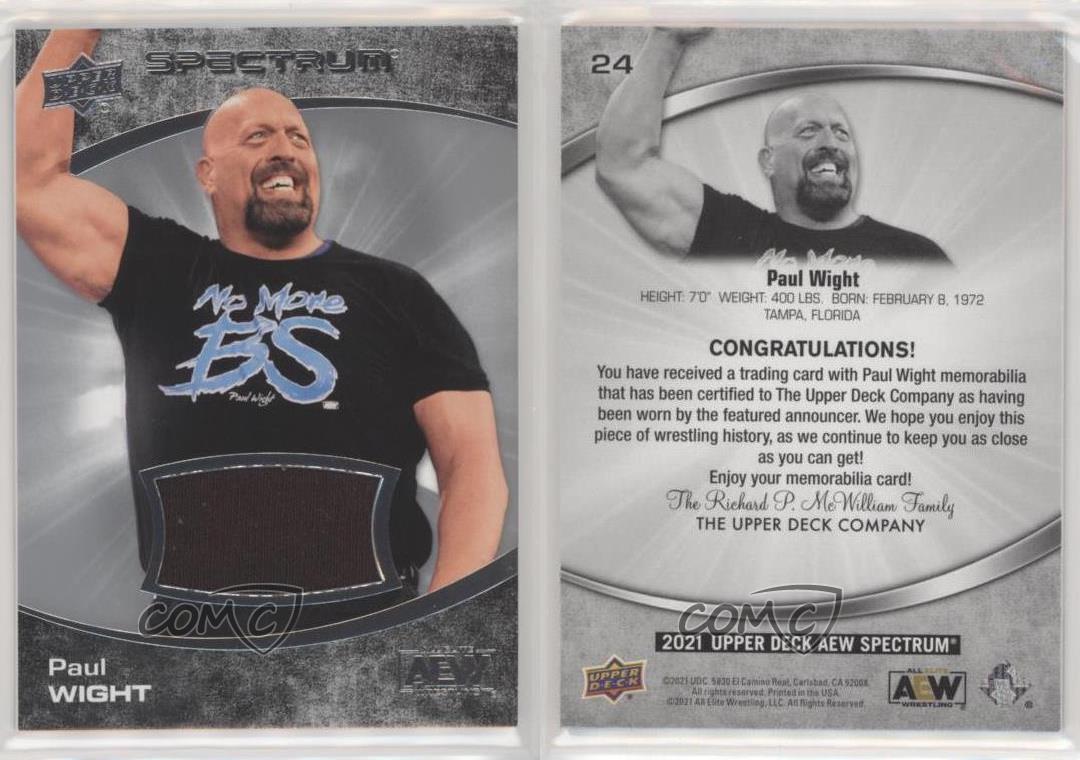 2021 Upper Deck AEW Spectrum Memorabilia Paul Wight #24 Rookie RC