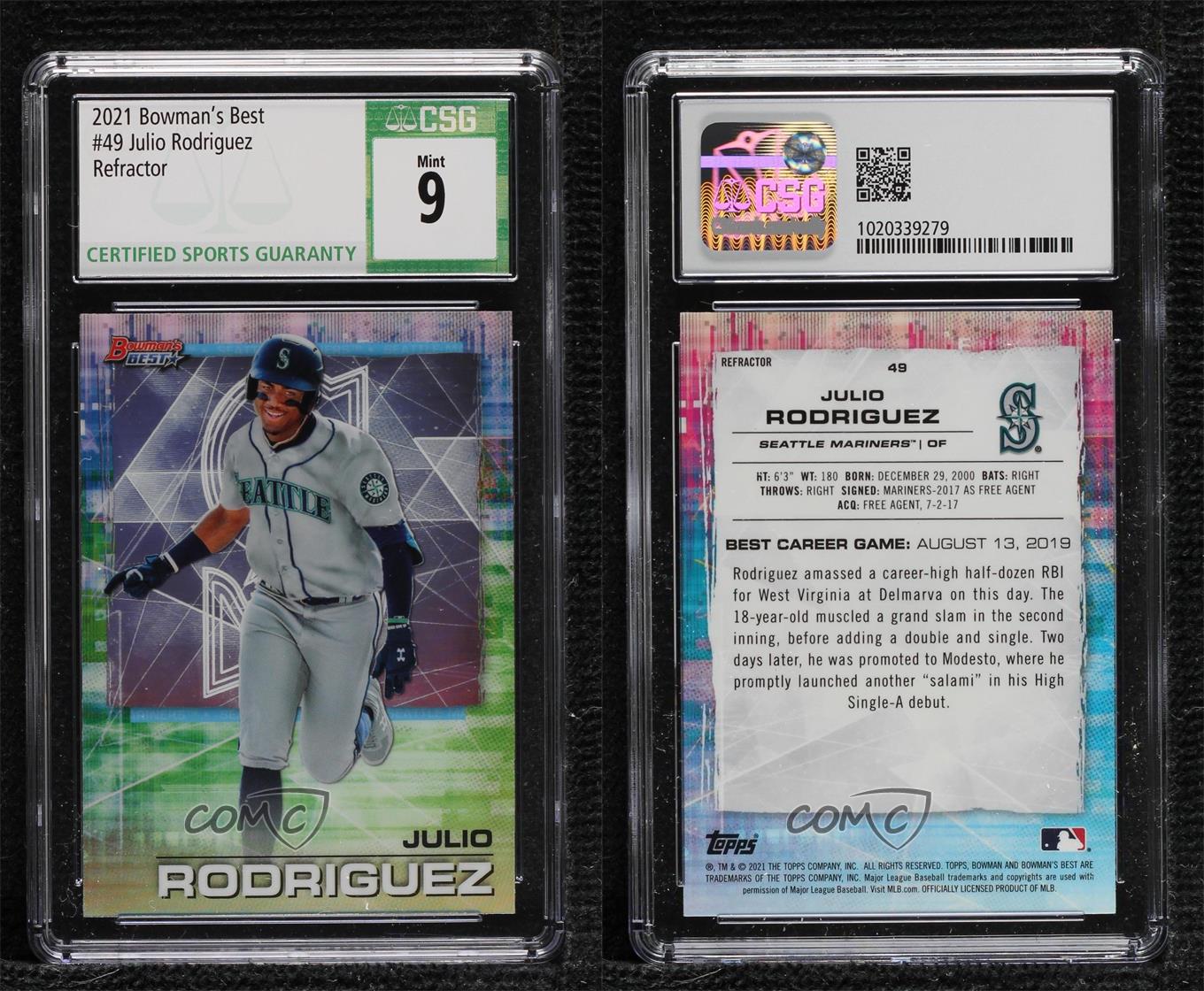 2021 2024 Bowmans Best Julio Rodriguez Refractor Rookie Card