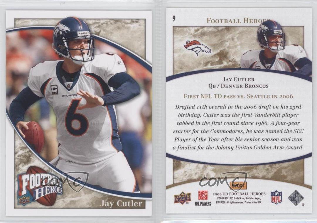 Jay Cutler Football Card (Denver Broncos) 2009 Upper Deck Football